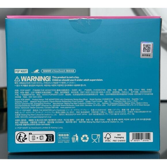 SET OF 2-POP MART LABUBU THE MONSTERS Let's Checkmate Series-Mugs, PINK & BLUE - Picture 9 of 16